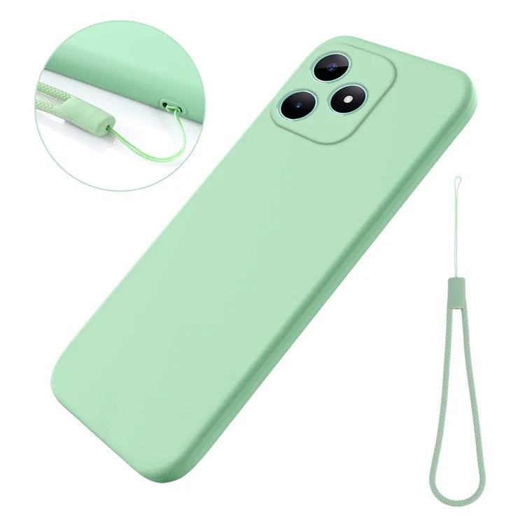 For Realme Note 50 4G Case with Wrist Strap Liquid Silicone Phone Cover