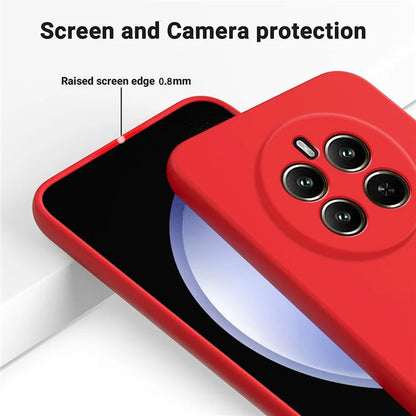For Realme Narzo 70 Pro 5G Liquid Silicone Case Protective Phone Cover with Hand Strap