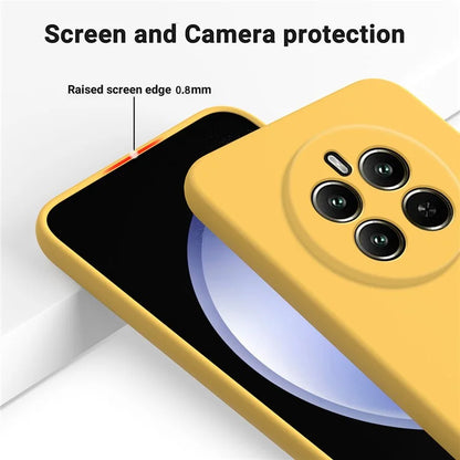 For Realme Narzo 70 Pro 5G Liquid Silicone Case Protective Phone Cover with Hand Strap