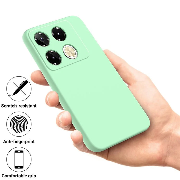 For Infinix Note 40 Pro 4G Case Liquid Silicone Scratch-Proof Protective Shell with Hand Strap