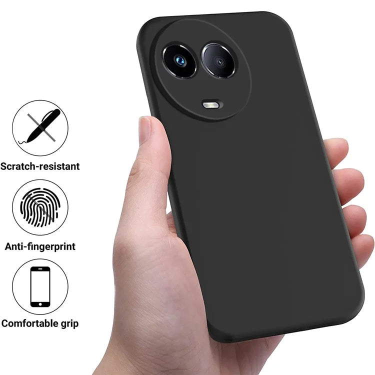 For Realme C67 5G Phone Case Liquid Silicone Back Cover with Wrist Strap