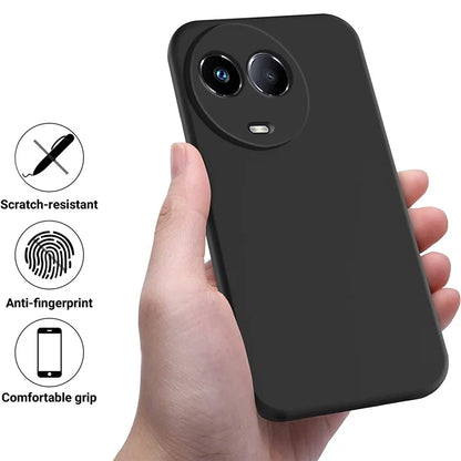 For Realme C67 5G Phone Case Liquid Silicone Back Cover with Wrist Strap
