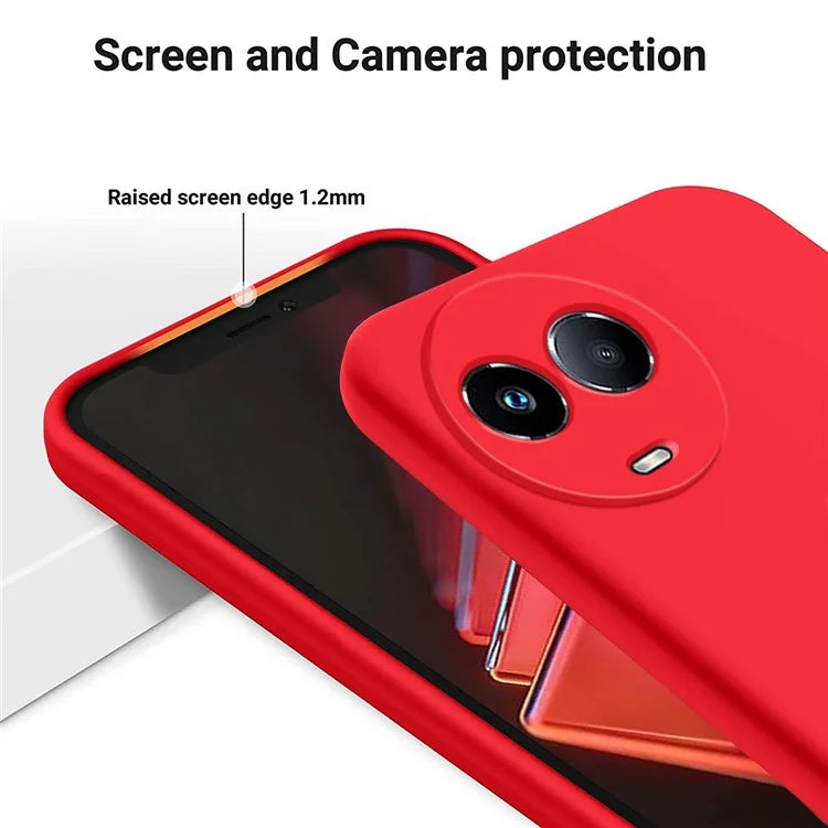 For Realme C67 5G Phone Case Liquid Silicone Back Cover with Wrist Strap