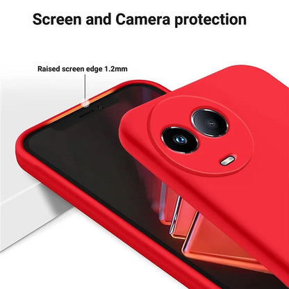 For Realme C67 5G Phone Case Liquid Silicone Back Cover with Wrist Strap