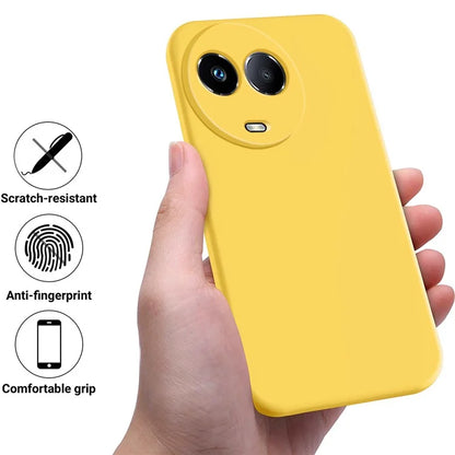 For Realme C67 5G Phone Case Liquid Silicone Back Cover with Wrist Strap