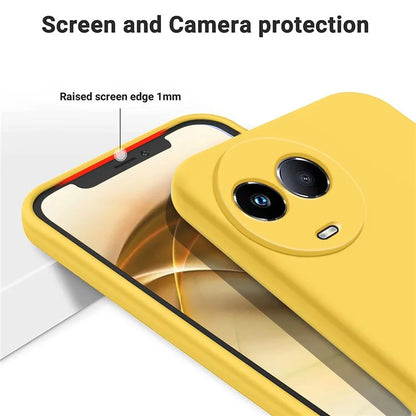 For Realme C67 5G Phone Case Liquid Silicone Back Cover with Wrist Strap