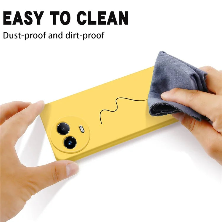 For Realme C67 5G Phone Case Liquid Silicone Back Cover with Wrist Strap