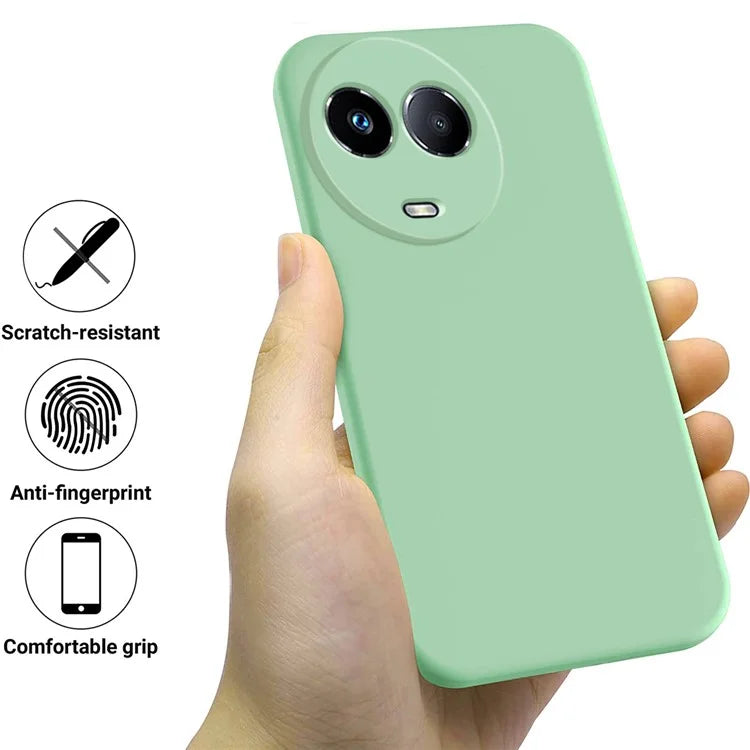 For Realme C67 5G Phone Case Liquid Silicone Back Cover with Wrist Strap