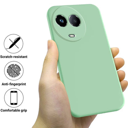 For Realme C67 5G Phone Case Liquid Silicone Back Cover with Wrist Strap