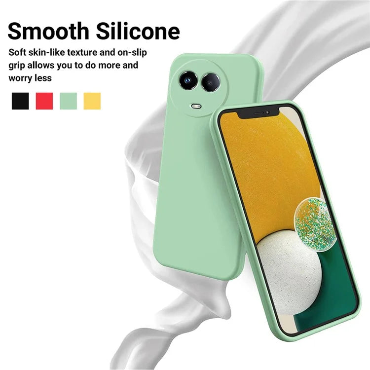 For Realme C67 5G Phone Case Liquid Silicone Back Cover with Wrist Strap