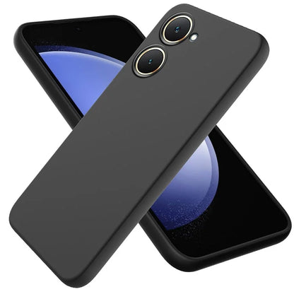 For vivo Y03 Phone Cover Liquid Silicone Drop-resistant Protective Case with Hand Strap