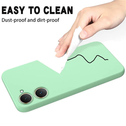 For vivo Y03 Phone Cover Liquid Silicone Drop-resistant Protective Case with Hand Strap