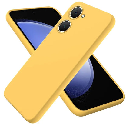 For vivo Y03 Phone Cover Liquid Silicone Drop-resistant Protective Case with Hand Strap