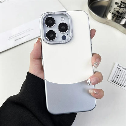 For iPhone 12 / 12 Pro Case Leather Coated PC Phone Protective Cover Nappa Texture