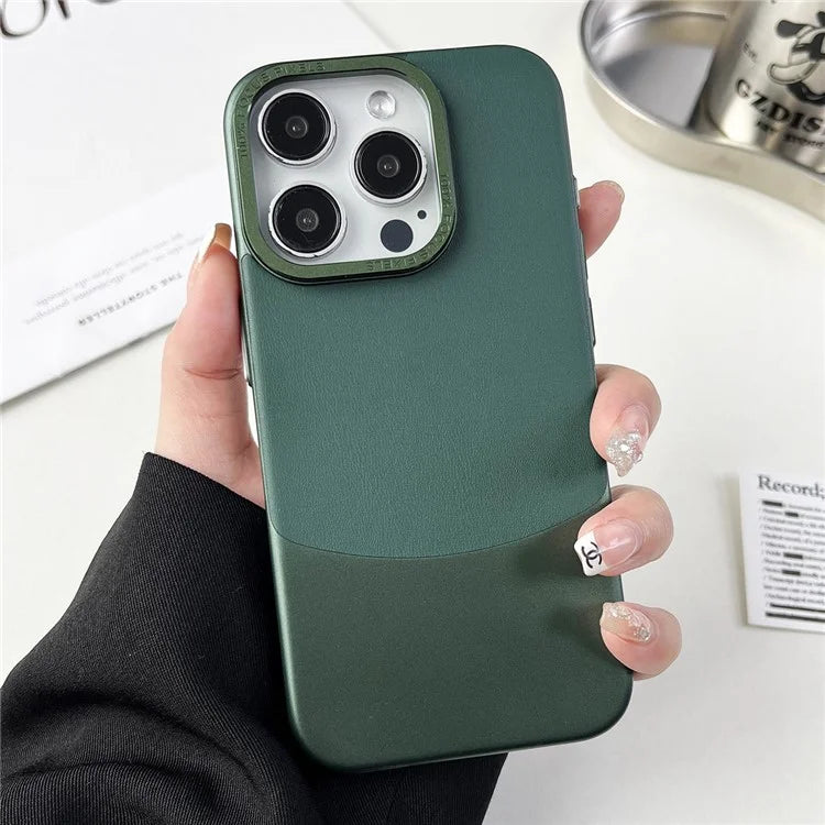 For iPhone 12 Pro Max Shockproof Case Nappa Texture PU+PC Slim Phone Cover
