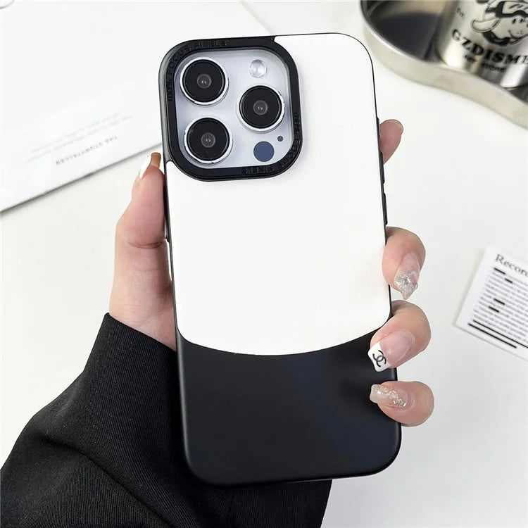 For iPhone 12 Pro Max Shockproof Case Nappa Texture PU+PC Slim Phone Cover