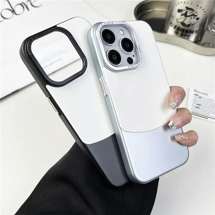 For iPhone 12 Pro Max Shockproof Case Nappa Texture PU+PC Slim Phone Cover