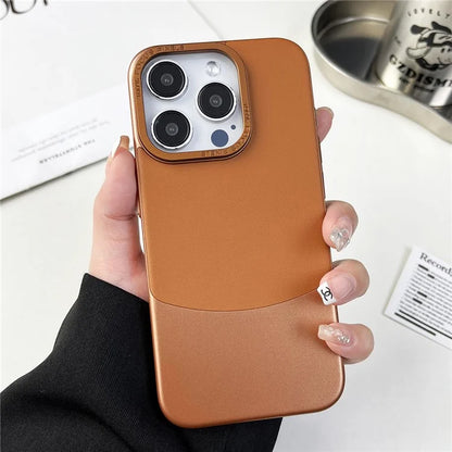 For iPhone 12 Pro Max Shockproof Case Nappa Texture PU+PC Slim Phone Cover