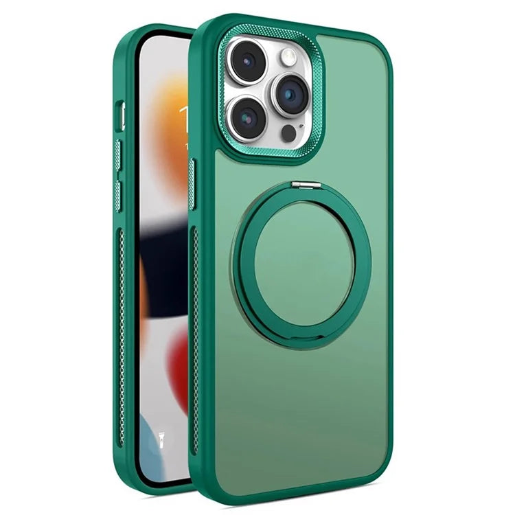 For iPhone 13 Pro Case Compatible with MagSafe PC+TPU Ring Kickstand Phone Cover