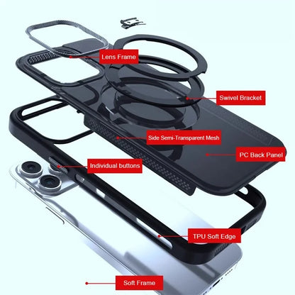 For iPhone 13 Pro Case Compatible with MagSafe PC+TPU Ring Kickstand Phone Cover