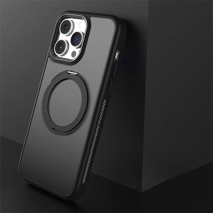 For iPhone 15 Pro Max Case PC+TPU Bump Proof Ring Kickstand Phone Cover Compatible with MagSafe