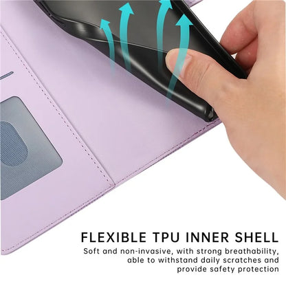 R20 for iPhone 13 6.1 inch Case PU Leather Splicing Rhombus Phone Cover with Wrist Strap