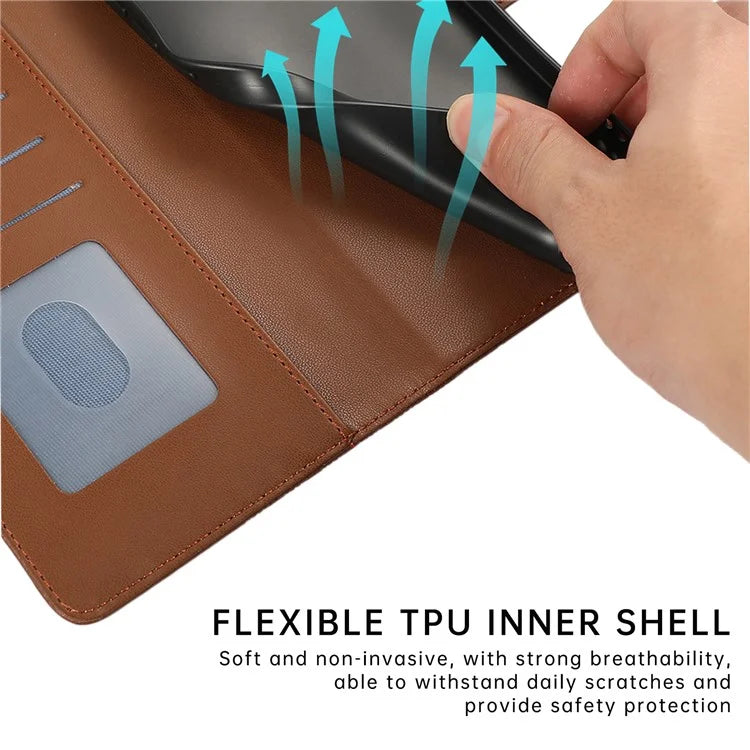 R20 for iPhone 13 6.1 inch Case PU Leather Splicing Rhombus Phone Cover with Wrist Strap
