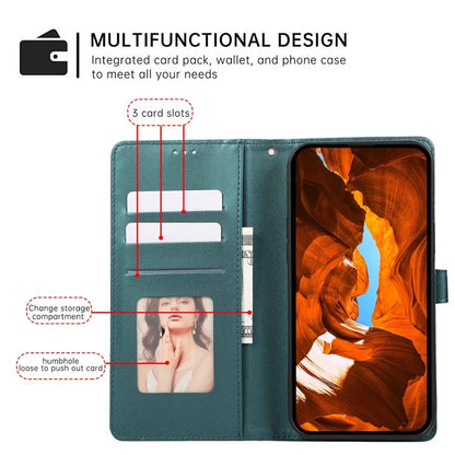 R20 for iPhone 13 6.1 inch Case PU Leather Splicing Rhombus Phone Cover with Wrist Strap