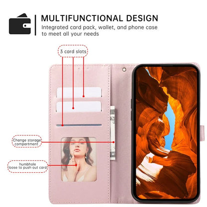 R20 for iPhone 13 6.1 inch Case PU Leather Splicing Rhombus Phone Cover with Wrist Strap