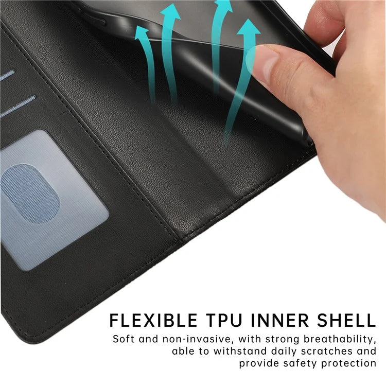R20 for iPhone 13 6.1 inch Case PU Leather Splicing Rhombus Phone Cover with Wrist Strap