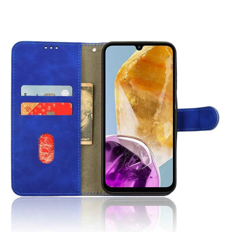 For Samsung Galaxy M15 5G Case Skin-Touch Leather Flip Stand Phone Cover