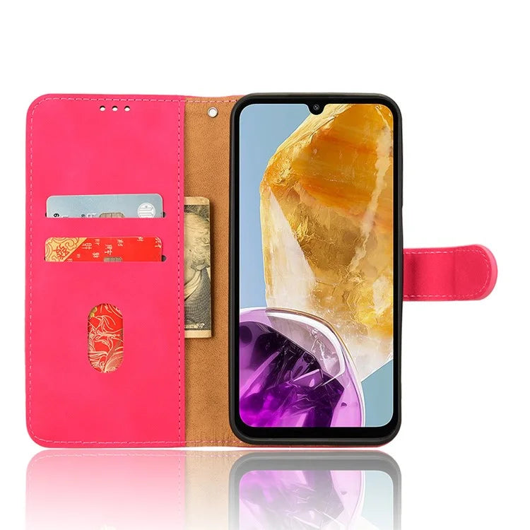 For Samsung Galaxy M15 5G Case Skin-Touch Leather Flip Stand Phone Cover