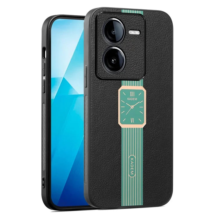 KADEM For vivo iQOO Z9 5G Case Leather+TPU+Acrylic Electroplating Phone Cover