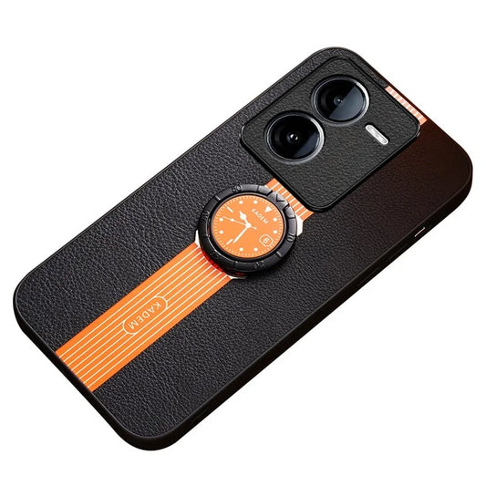 KADEM For vivo iQOO Z9 5G Cell Phone Cases Leather+Acrylic+TPU Shell Supports Magnetic Car Mount