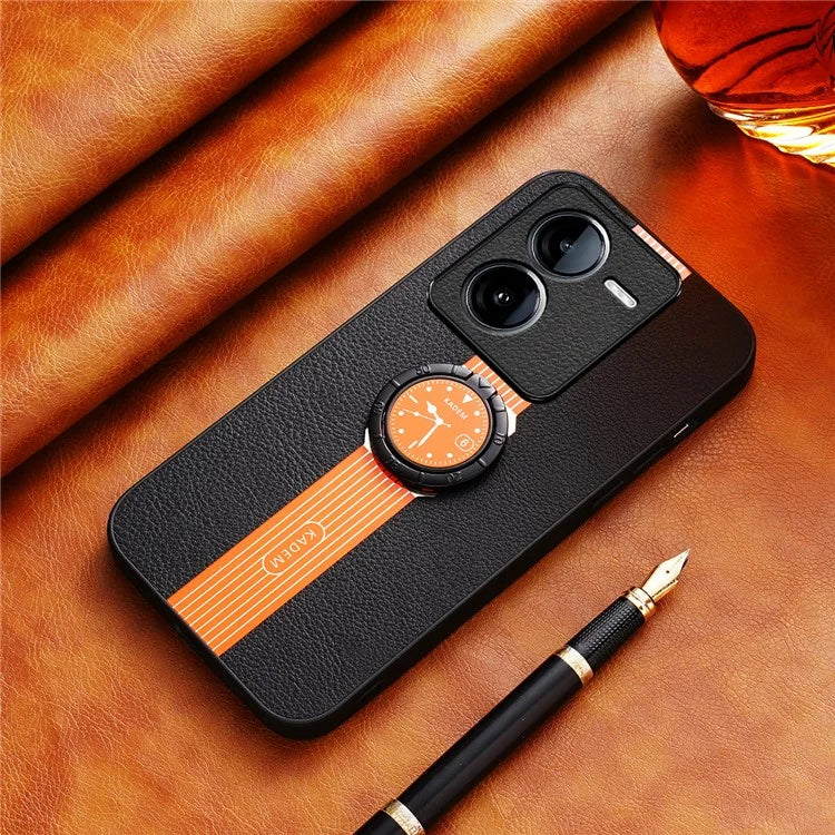 KADEM For vivo iQOO Z9 5G Cell Phone Cases Leather+Acrylic+TPU Shell Supports Magnetic Car Mount