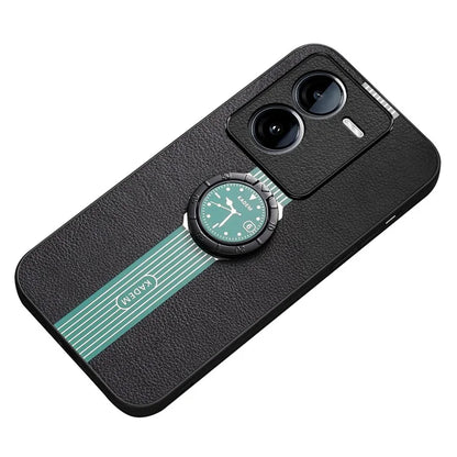 KADEM For vivo iQOO Z9 5G Cell Phone Cases Leather+Acrylic+TPU Shell Supports Magnetic Car Mount