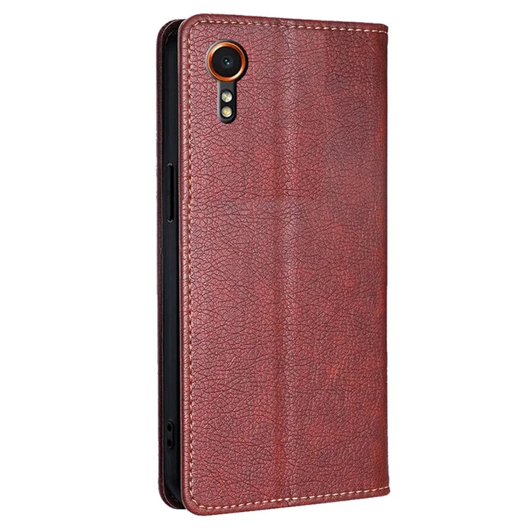 For Samsung Galaxy Xcover7 Magnetic Case Card Slots PU Leather Phone Cover