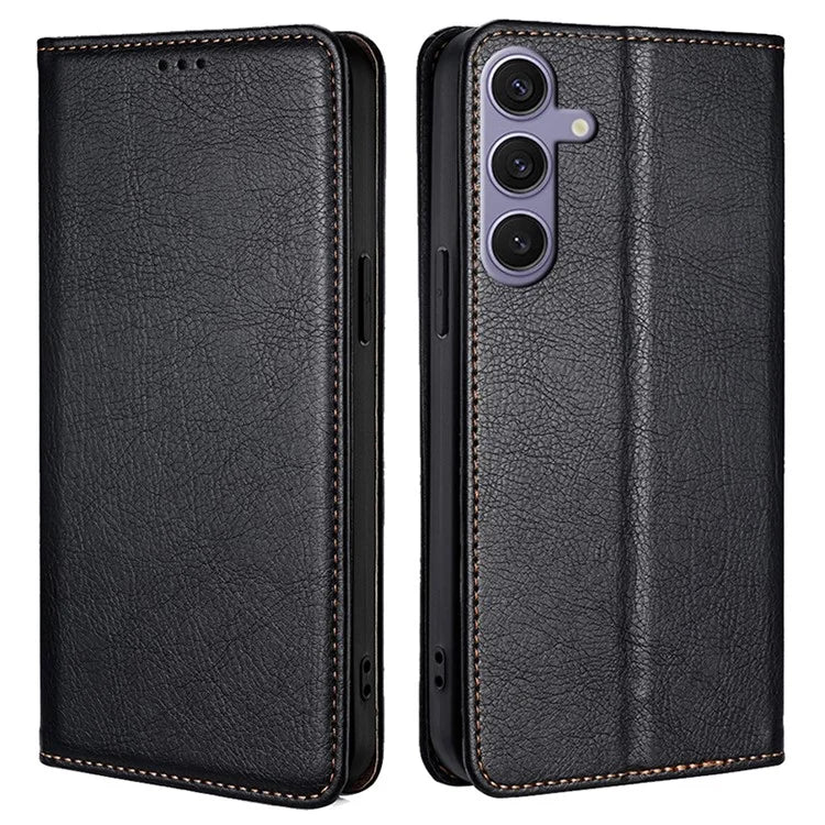 For Samsung Galaxy S23 FE Anti-scratch Case Wallet Card Slots PU Leather Magnetic Cell Phone Cover
