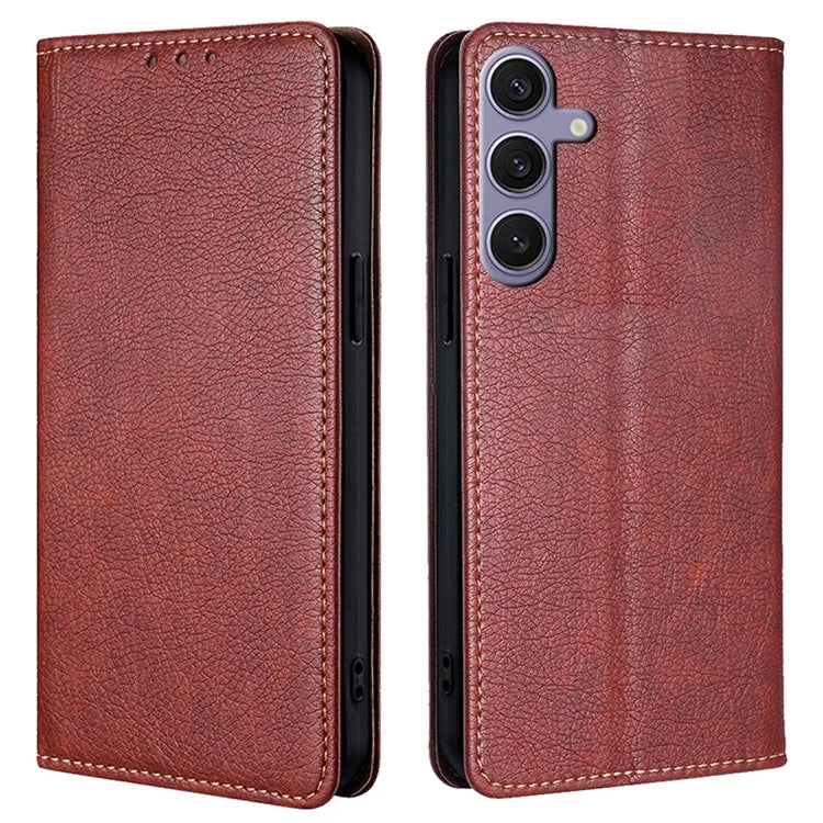 For Samsung Galaxy S23 FE Anti-scratch Case Wallet Card Slots PU Leather Magnetic Cell Phone Cover