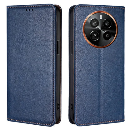 For Realme GT5 Pro 5G Case Leather Magnetic Closing Solid Color Phone Cover