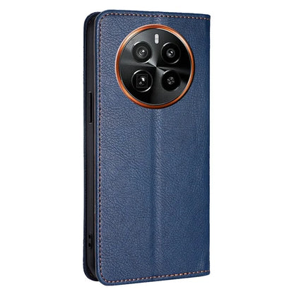 For Realme GT5 Pro 5G Case Leather Magnetic Closing Solid Color Phone Cover