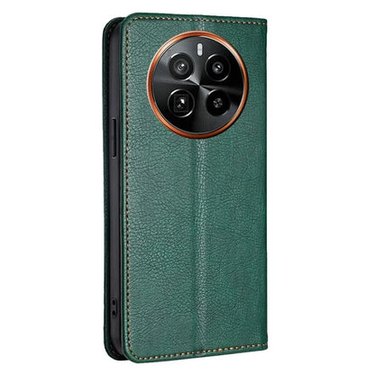 For Realme GT5 Pro 5G Case Leather Magnetic Closing Solid Color Phone Cover