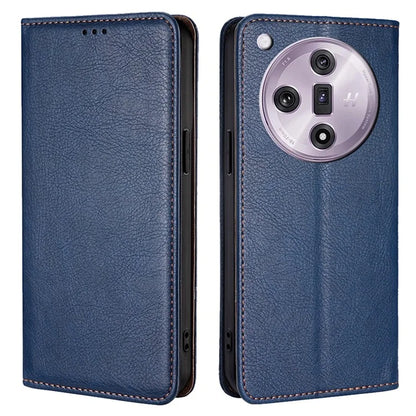 For Oppo Find X7 5G Leather Case Solid Color Magnetic Flip Phone Cover