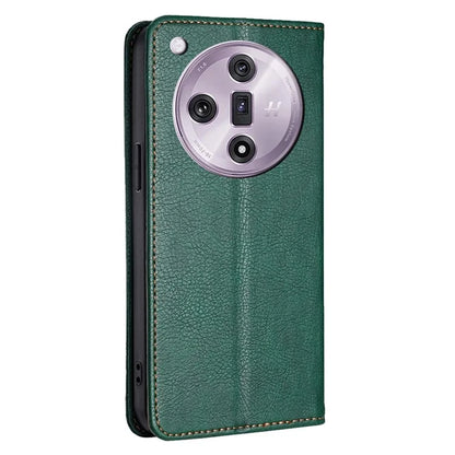 For Oppo Find X7 5G Leather Case Solid Color Magnetic Flip Phone Cover