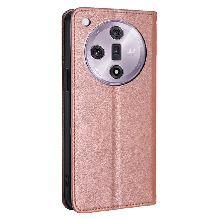 For Oppo Find X7 5G Leather Case Solid Color Magnetic Flip Phone Cover