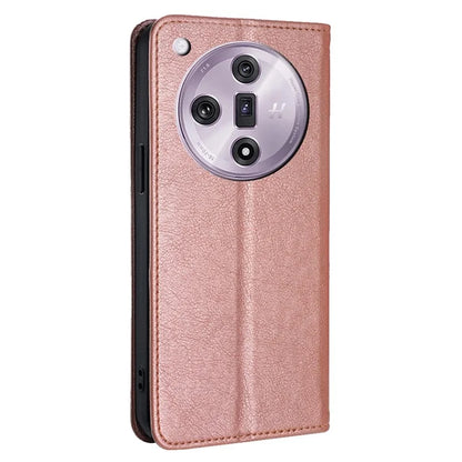 For Oppo Find X7 5G Leather Case Solid Color Magnetic Flip Phone Cover