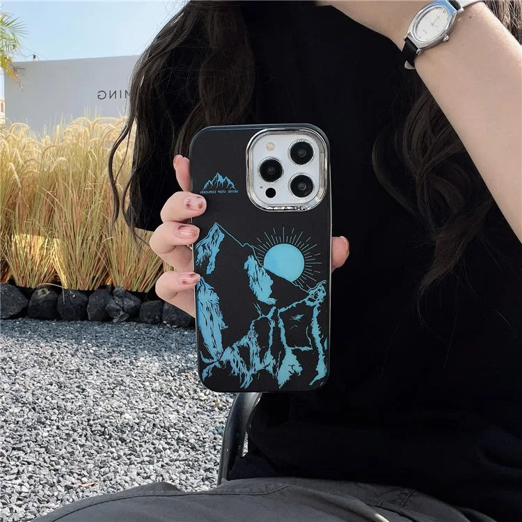 For iPhone 13 Pro 6.1 inch Case Aurora Electroplating Frame TPU+PC Phone Cover