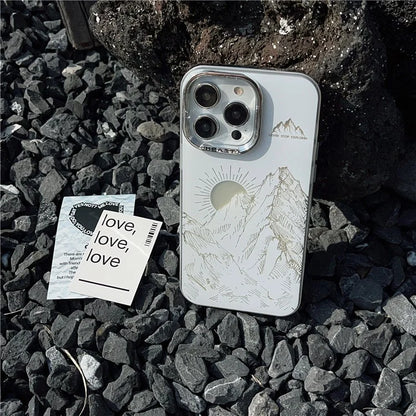 For iPhone 14 Pro Max Case Aurora Electroplating Frame Bump Proof TPU+PC Cover