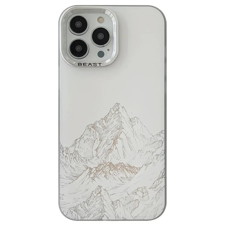 For iPhone 14 Pro Cell Phone Case Aurora Electroplating Frame Bump Proof TPU+PC Cover