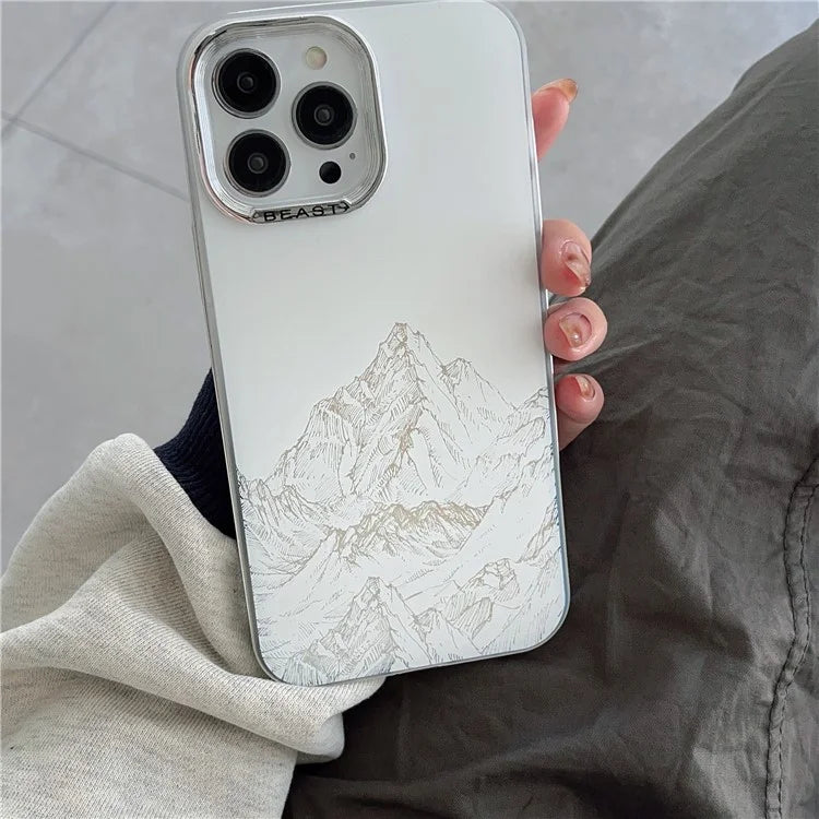 For iPhone 14 Pro Cell Phone Case Aurora Electroplating Frame Bump Proof TPU+PC Cover